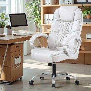 Vexol Enosburg Executive Chair with Tufted Faux Leather and Headrest