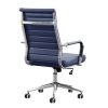 Modern Blue Ribbed Executive Chair for Conference Rooms and Home Offices