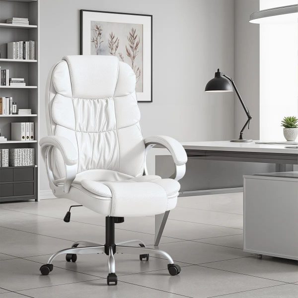 Vexol Enosburg Executive Chair with Tufted Faux Leather and Headrest